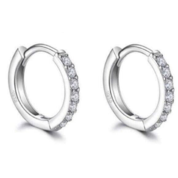 Sterling Silver Small Hoop Earrings 10MM - Picture 2 of 6